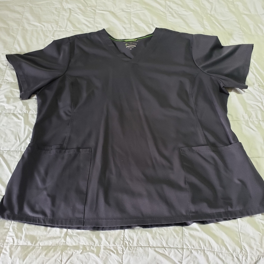HH Works Gray Scrub Top